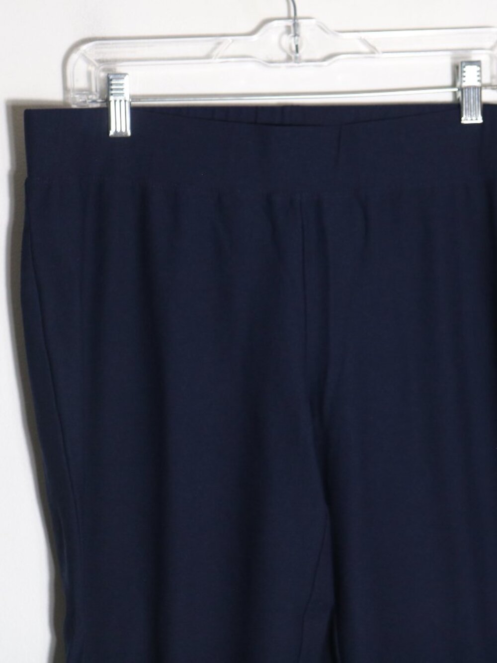 Eileen Fisher Pull On Ankle Crop Pants Womens Medium Navy Blue Stretch Knit - Picture 5 of 5